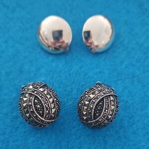 Sterling Silver Clip Earring Lot